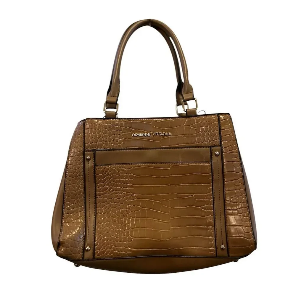 Adrienne Vittadini Women's‎ Brown Crocodile Embossed Shoulder Bag free of wallet